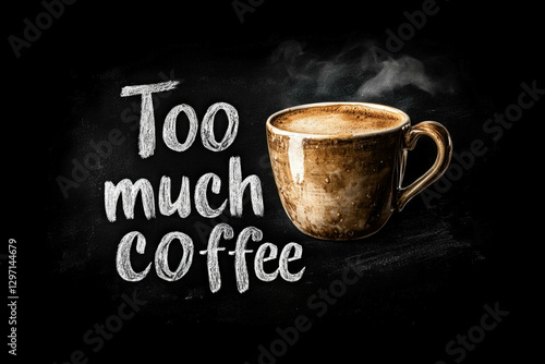 Too Much Coffee Text Writte...