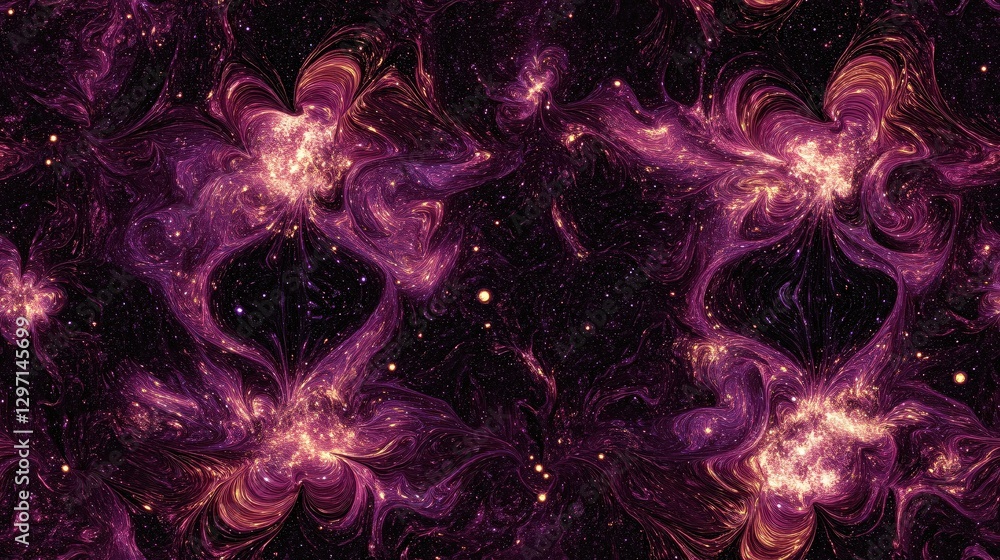 Obraz premium Cosmic Nebula Swirling Galaxy Abstract Art