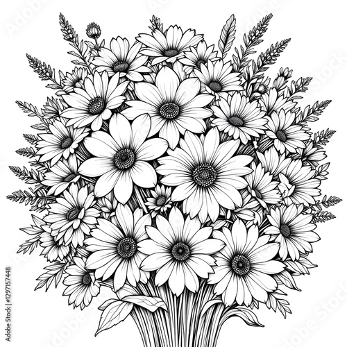 Wallpaper Mural black and white flowers Torontodigital.ca