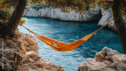 Coastal hammock, secluded cove, relaxing view, vacation photo