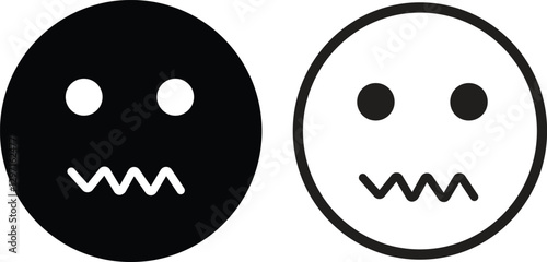 Emoji face icon in flat line set. isolated on transparent background Doodle drawn sketch style. with different expression emotion