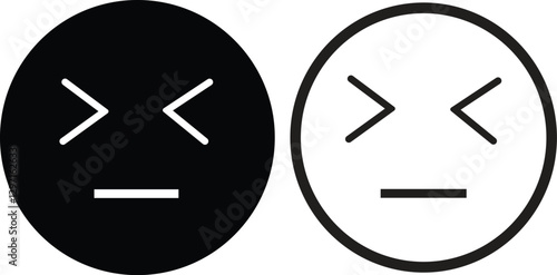 Emoji face icon in flat line set. isolated on transparent background Doodle drawn sketch style. with different expression emotion