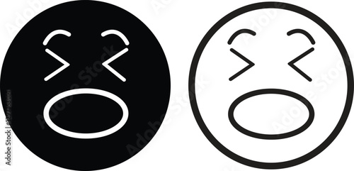 Emoji face icon in flat line set. isolated on transparent background Doodle drawn sketch style. with different expression emotion