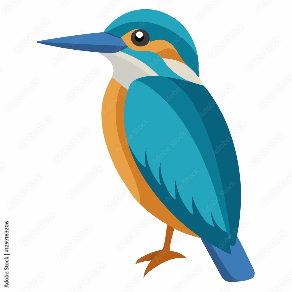 Obraz premium blue bird cartoon on white background