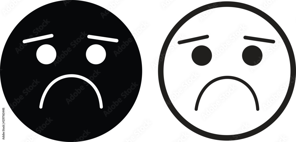 Fototapeta premium Emoji face icon in flat line set. isolated on transparent background Doodle drawn sketch style. with different expression emotion