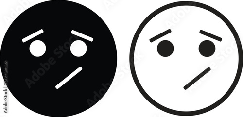 Emoji face icon in flat line set. isolated on transparent background Doodle drawn sketch style. with different expression emotion