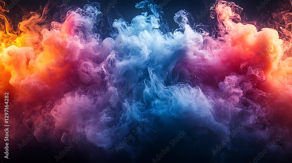 Abstract Colorful Swirling Smoke Design Abstract Colorful Swirling Smoke Design