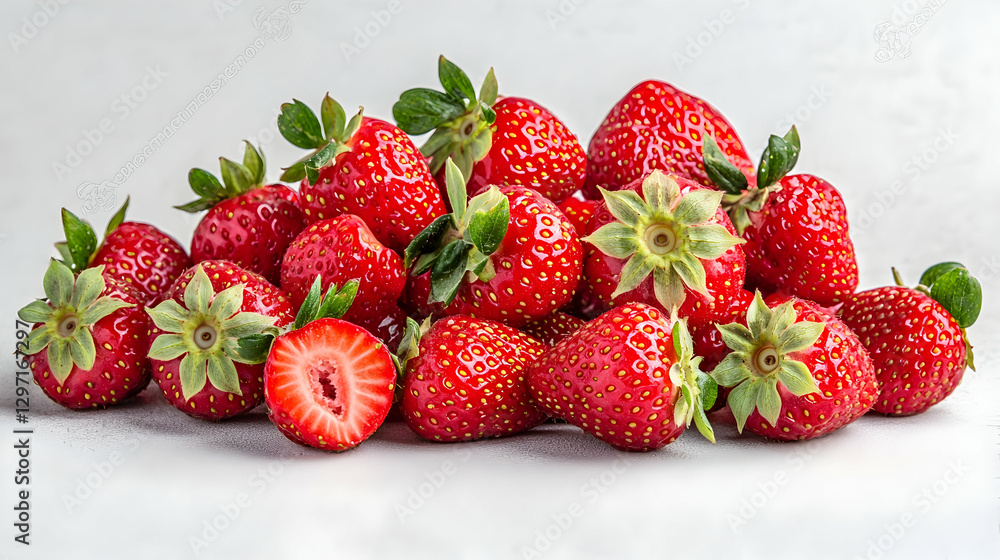 Fresh Strawberries on White Background Fresh Strawberries on White Background