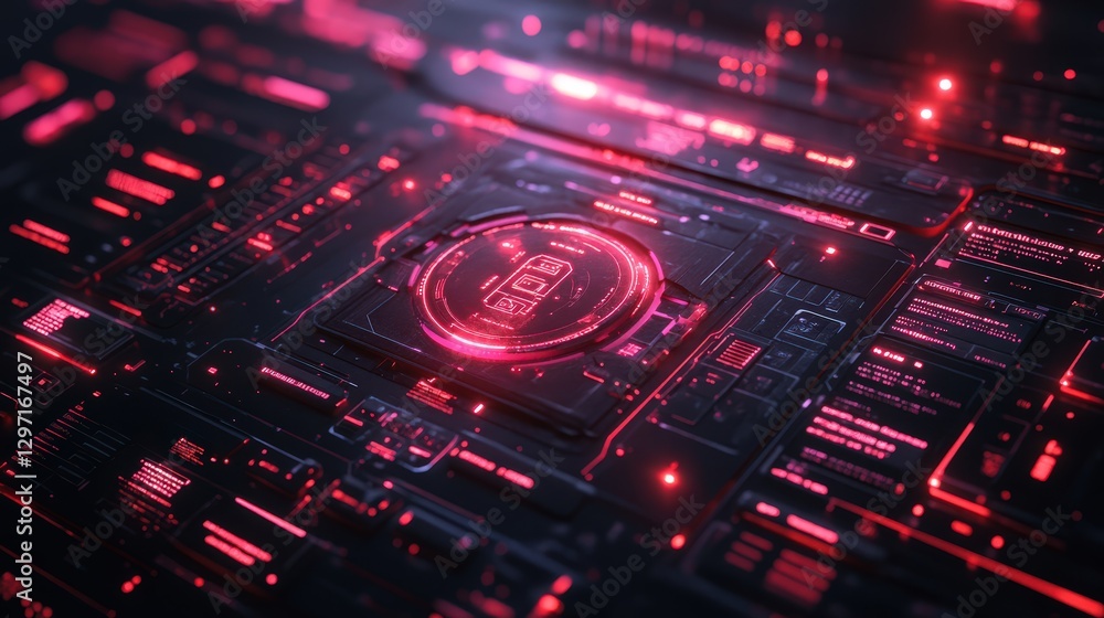 Fototapeta premium Data Breach Prevention: Encryption and Protection from Hackers and Scammers