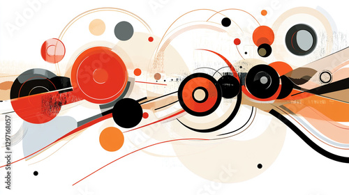 Obraz na płótnie Abstract design illustration featuring modern shapes, vibrant colours, and dynamic patterns creating a contemporary and artistic visual composition..
w salonie