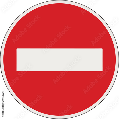 Prohibitory road sign, forbidding entry or passage.