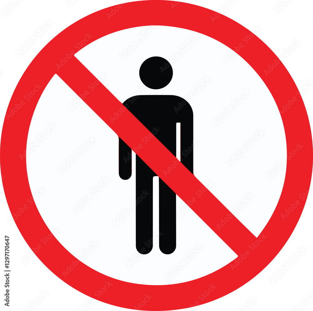 Prohibited entry sign: No personnel access allowed. Prohibited entry sign: No personnel access allowed.