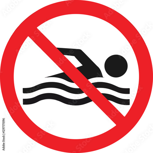 No Swimming Sign - Prohibiting Aquatic Activities