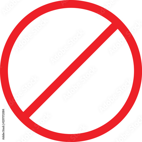 Red prohibition circle sign, prohibiting access or action.