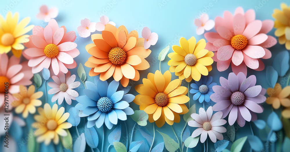 Vibrant multicolored flowers in full bloom creating a beautiful floral background, perfect for nature lovers, spring themes, decorative design, and artistic inspiration Vibrant multicolored flowers in full bloom creating a beautiful floral background, perfect for nature lovers, spring themes, decorative design, and artistic inspiration