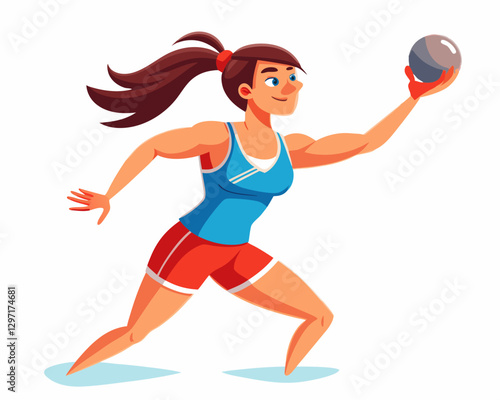 A fitness enthusiast throwing a ball during a workout, embodying strength and determination in an active environment.