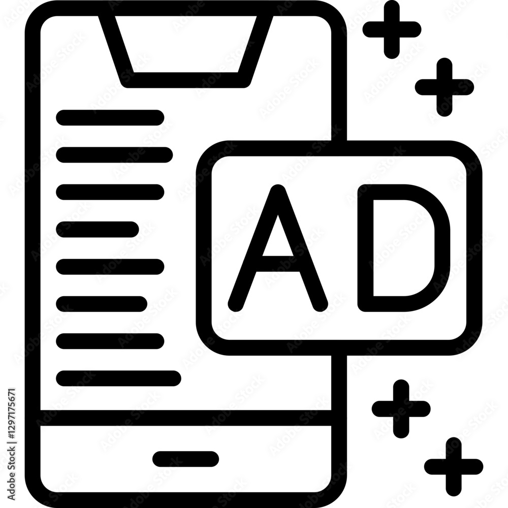 Fototapeta premium Display Ads Icon