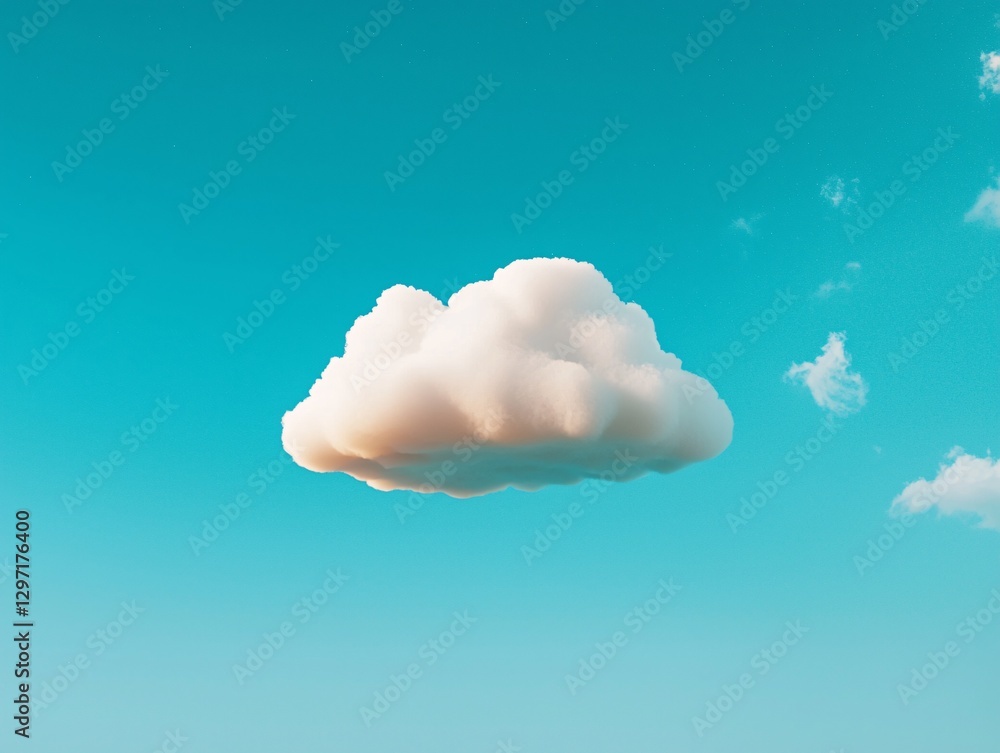 Soft White Cloud Floating in Clear Blue Sky with Bright Atmosphere Soft White Cloud Floating in Clear Blue Sky with Bright Atmosphere