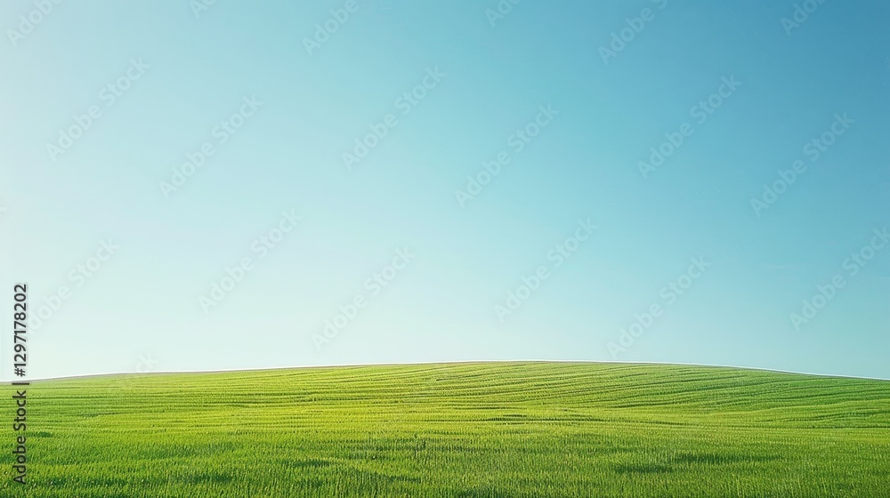 Lush green corn field beneath a clear blue sky a summer landscape of agricultural growth Lush green corn field beneath a clear blue sky a summer landscape of agricultural growth