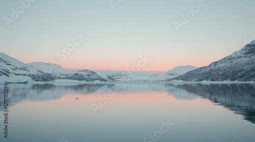 Wallpaper Mural Pristine Arctic Fjord at Sunrise with Icebergs in Glasslike Waters Torontodigital.ca