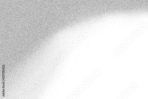 Abstract gradient texture combined with gritty pattern and grainy grunge overlay. Monochrome distressed background with noise stipple, sand halftone, and speckled art. Vector illustration