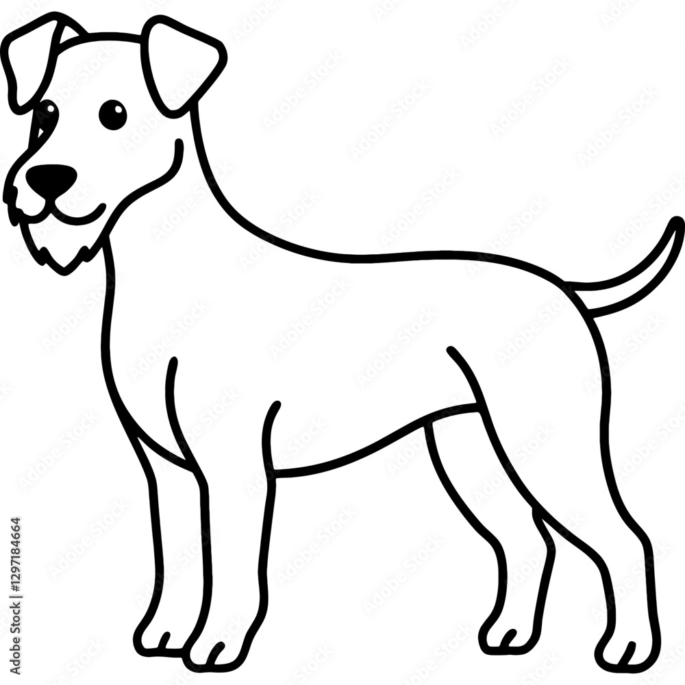 dog black line art vector, Simple bold outline Design vector icon with white background. Pet animal vector dog black line art vector, Simple bold outline Design vector icon with white background. Pet animal vector