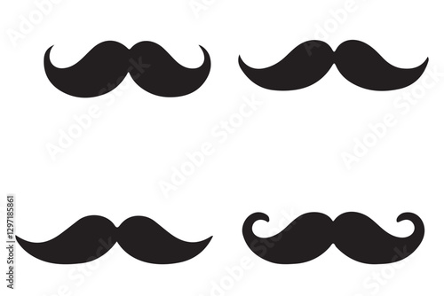 Classic Mustache Collection Vector Illustration for Men's Fashion Style