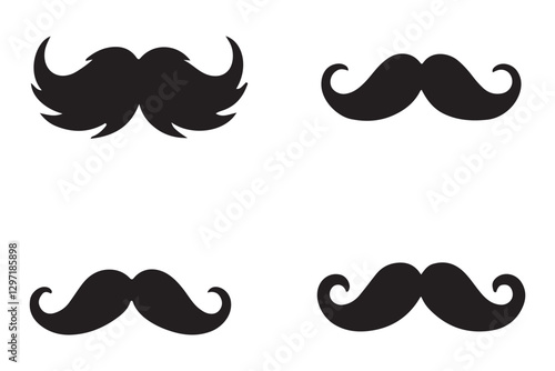 Variety of Mustache Designs Vector Illustration for Barber Shop