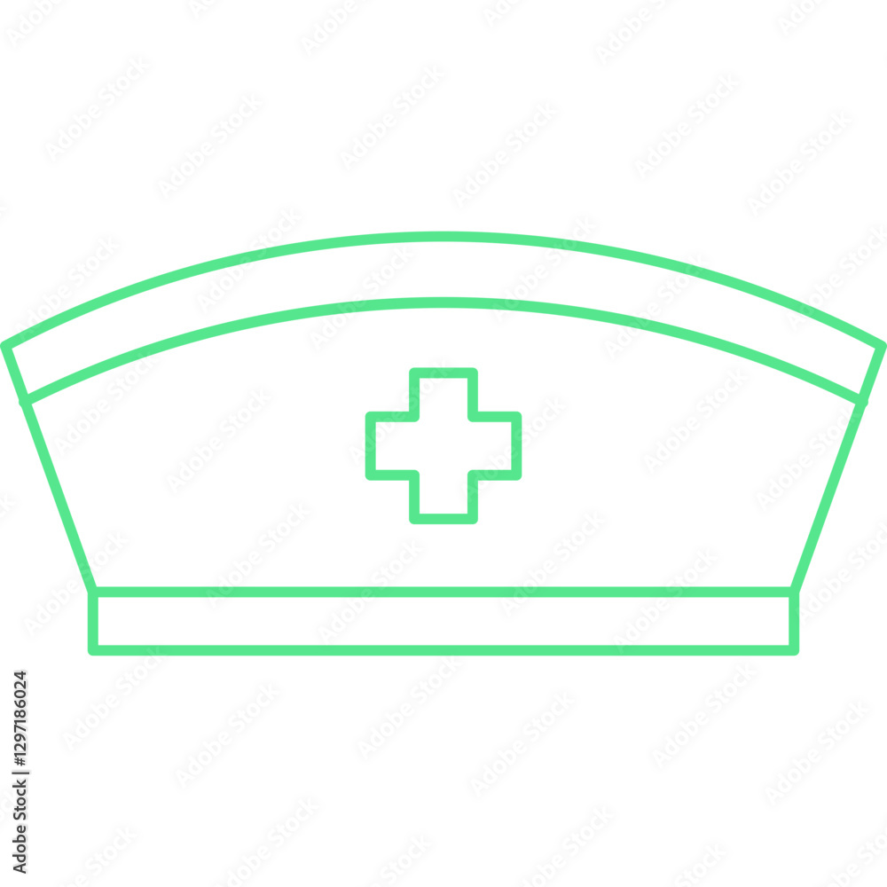 Fototapeta premium Nurse Cap single vector icon illustration