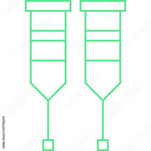 Crutches single vector icon illustration