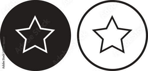 Star like icon symbol line flat set. social design vector in trendy style isolated on transparent background.