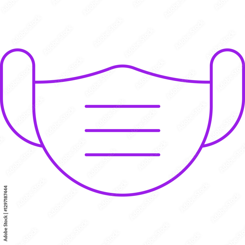 Surgeon's Face Mask single vector icon illustration Surgeon's Face Mask single vector icon illustration