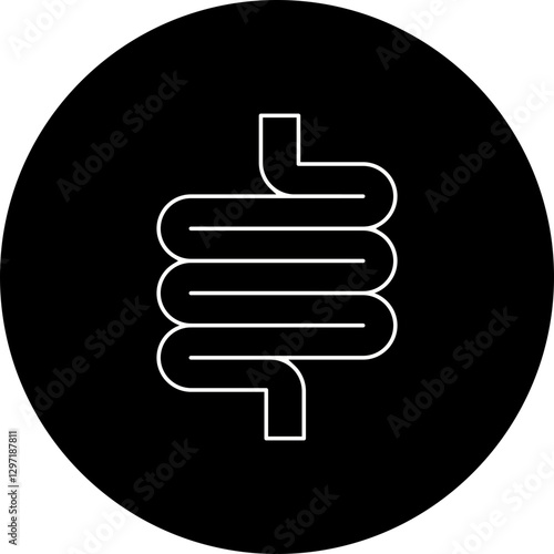 Intestines single vector icon illustration
