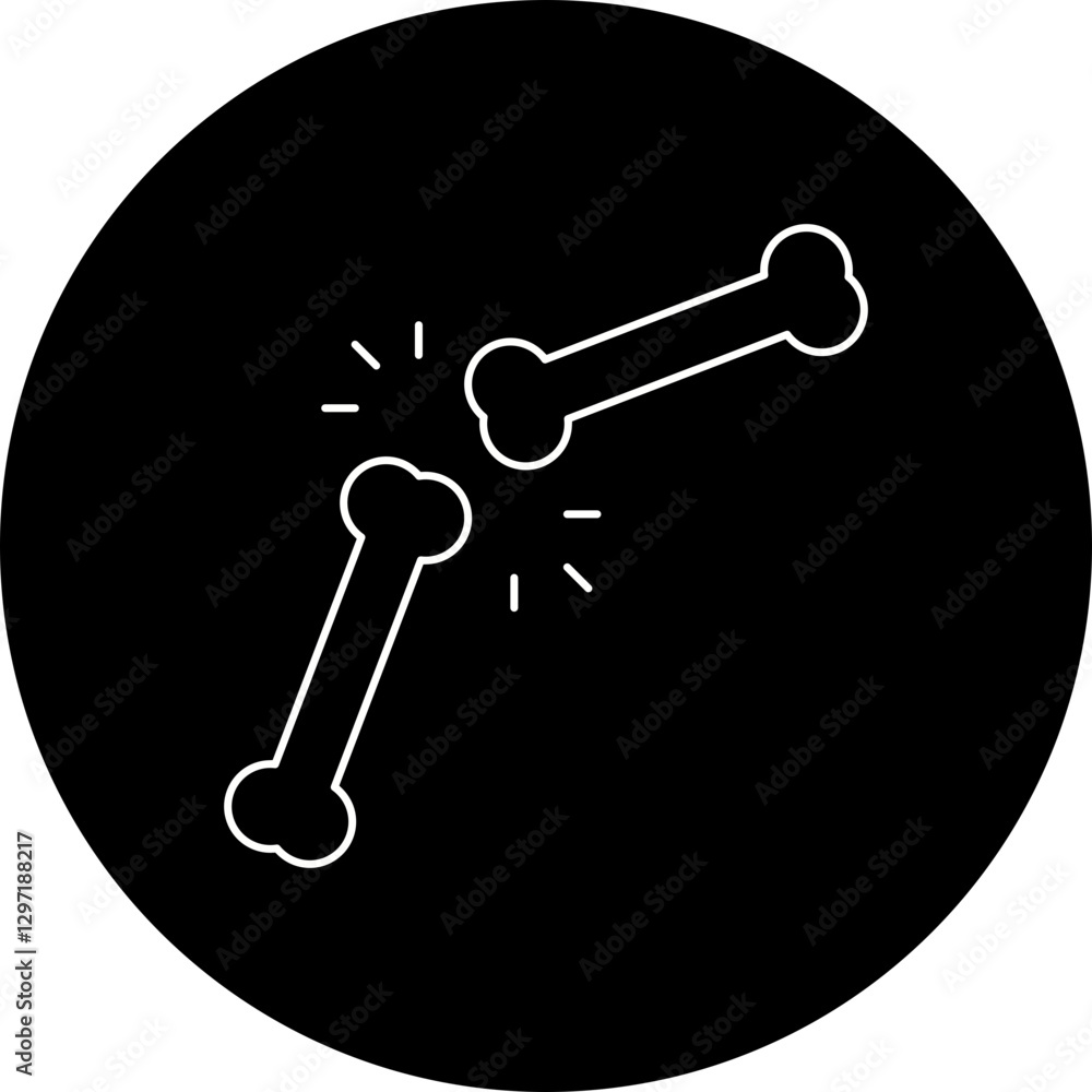 Bone single vector icon illustration Bone single vector icon illustration