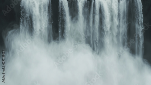 Ethereal waterfall mist creates soft, dreamy water background