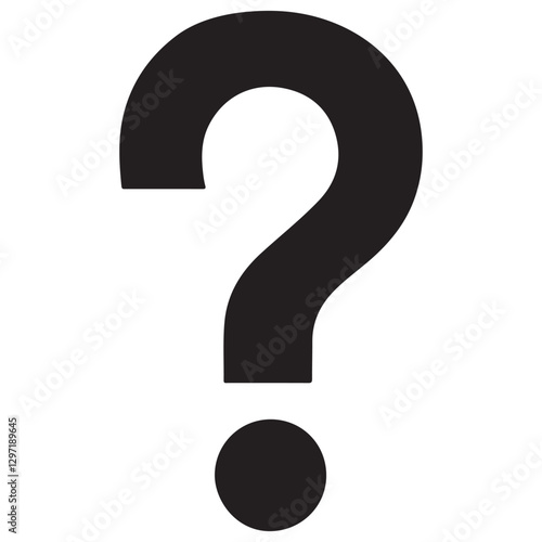 Simple Black Question Mark Symbol Graphic Design Resource Tool