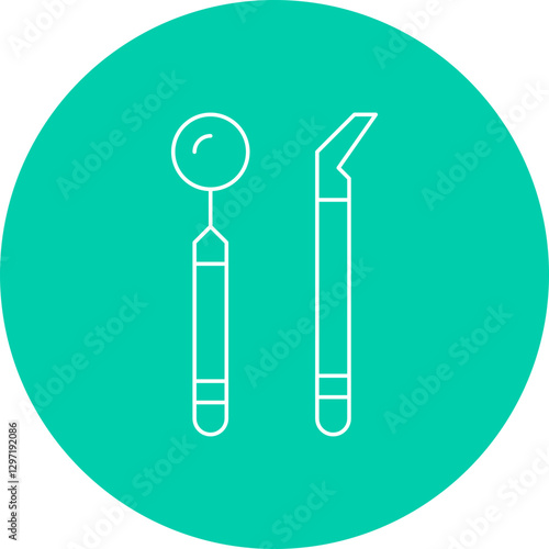 Dentist Tool III single vector icon illustration