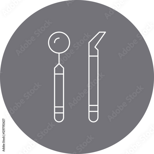 Dentist Tool III single vector icon illustration
