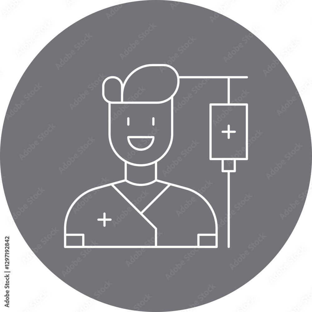 Male Patient single vector icon illustration Male Patient single vector icon illustration