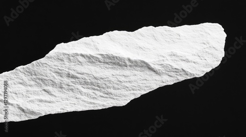 White rock texture isolated on black background, for design