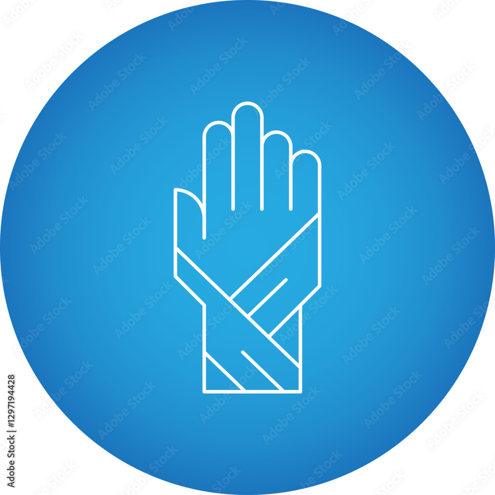 Obraz premium Bandaged Hand single vector icon illustration