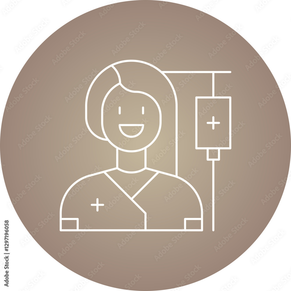 Female Patient single vector icon illustration