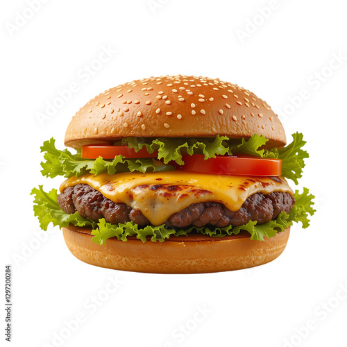 Juicy Cheeseburger: Delicious Recipe & Photos isolated on transparent background