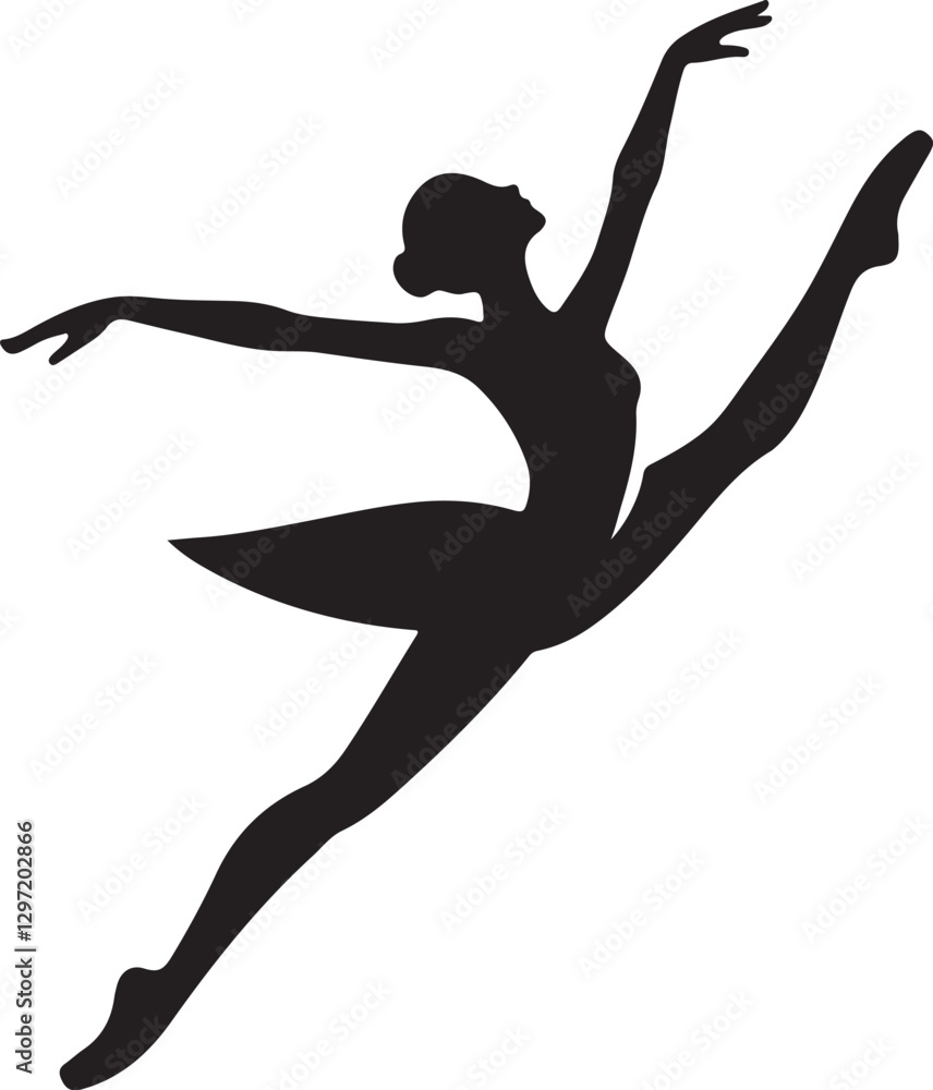 Jumping Dancer icon silhouette on white background 01 Jumping Dancer icon silhouette on white background 01