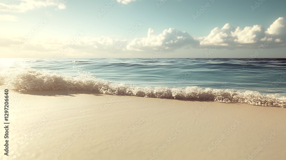 Fototapeta premium Beautiful seaside landscape with rolling waves high resolution picture