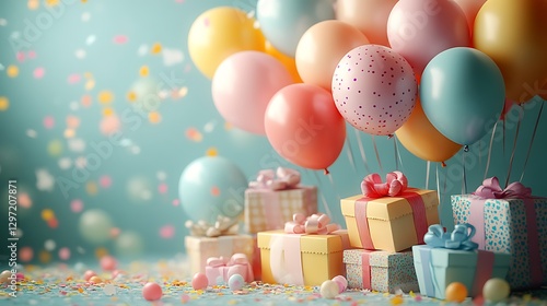 Celebration decoration with colorful balloons high resolution hd background
