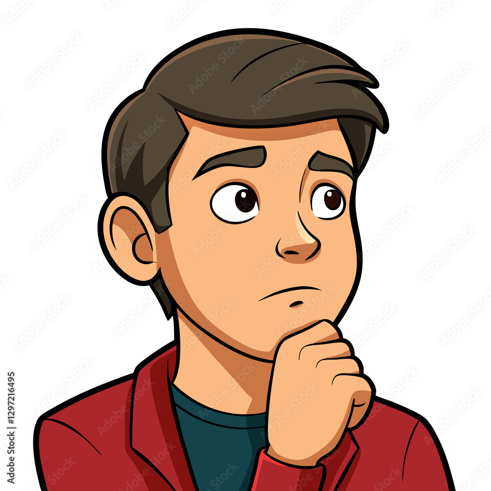 thinking young man portre