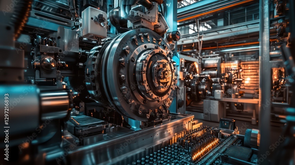 Industrial Factory Machinery Featuring Precision Manufacturing Components and Tools Industrial Factory Machinery Featuring Precision Manufacturing Components and Tools