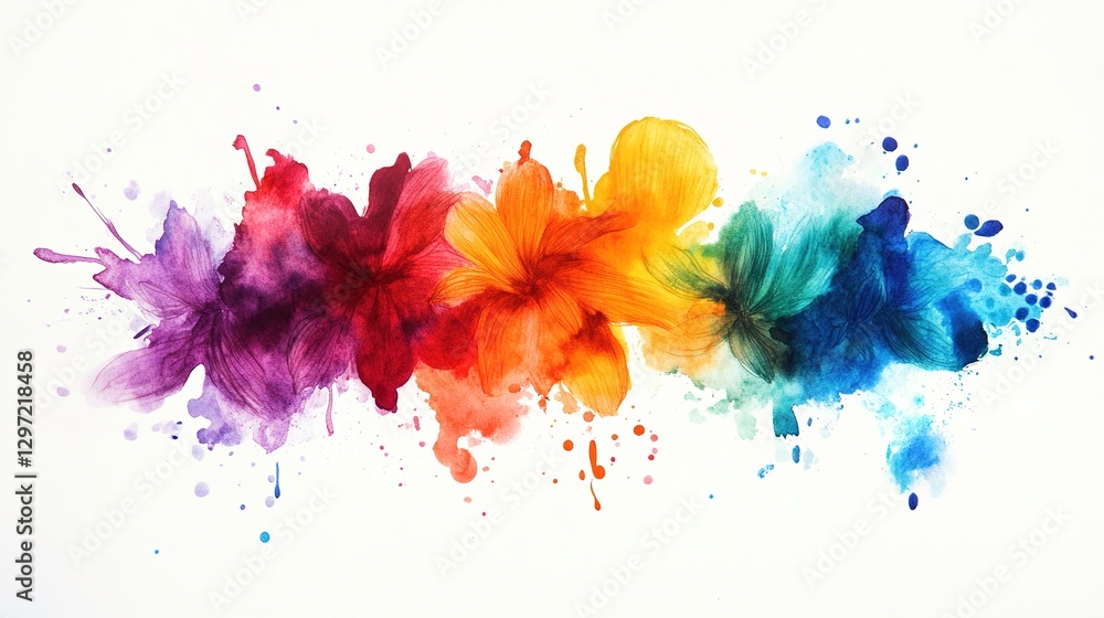 Fototapeta premium watercolor background with flowers 