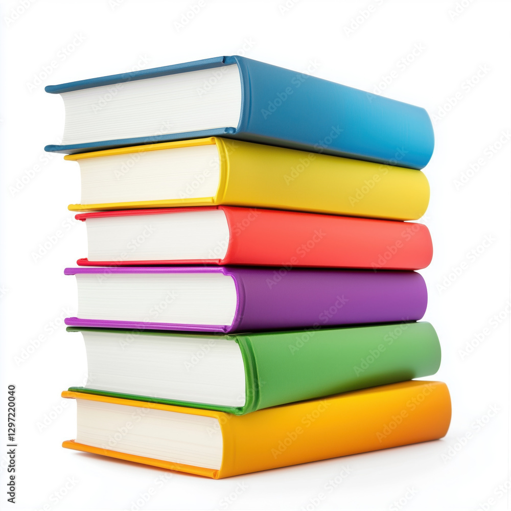 Stack of colorful books isolated on white Stack of colorful books isolated on white